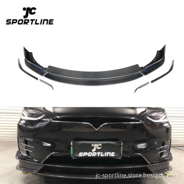 Carbon Fiber Front Lip Spoiler Compatible with Tesla Model X 75D/90D/P90D/100D/P100D (2016-2018)